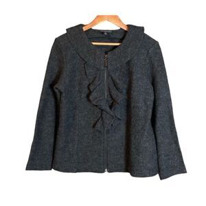 Elena Solano grey 100% boiled wool sweater
